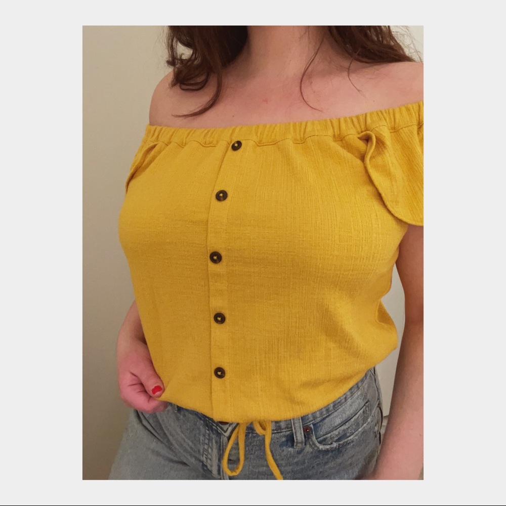 Madewell Mustard Crop Top